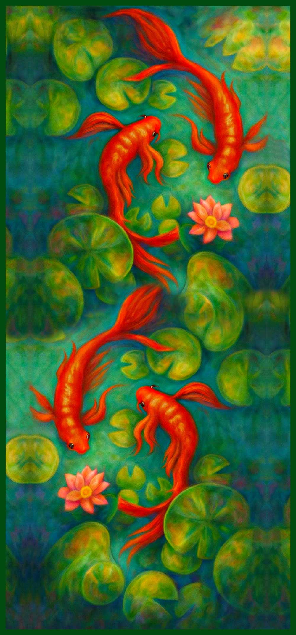 Koi Fish Art Scarf – Wearable Art by PRIPRI Design